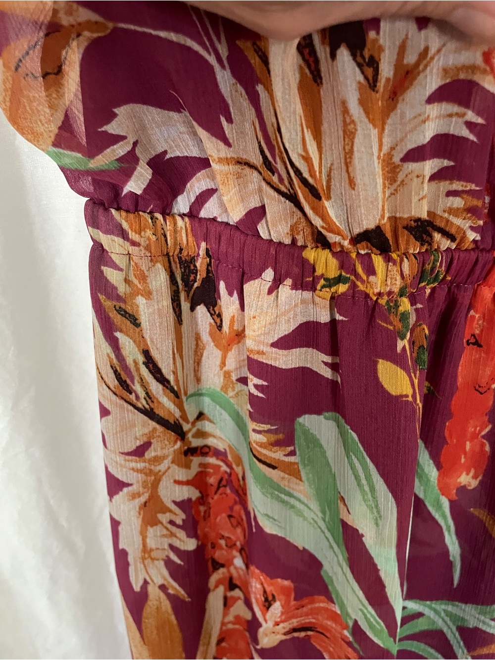 Express Red Floral Romantic Off-Shoulder Maxi Dress - Picture 8 of 14